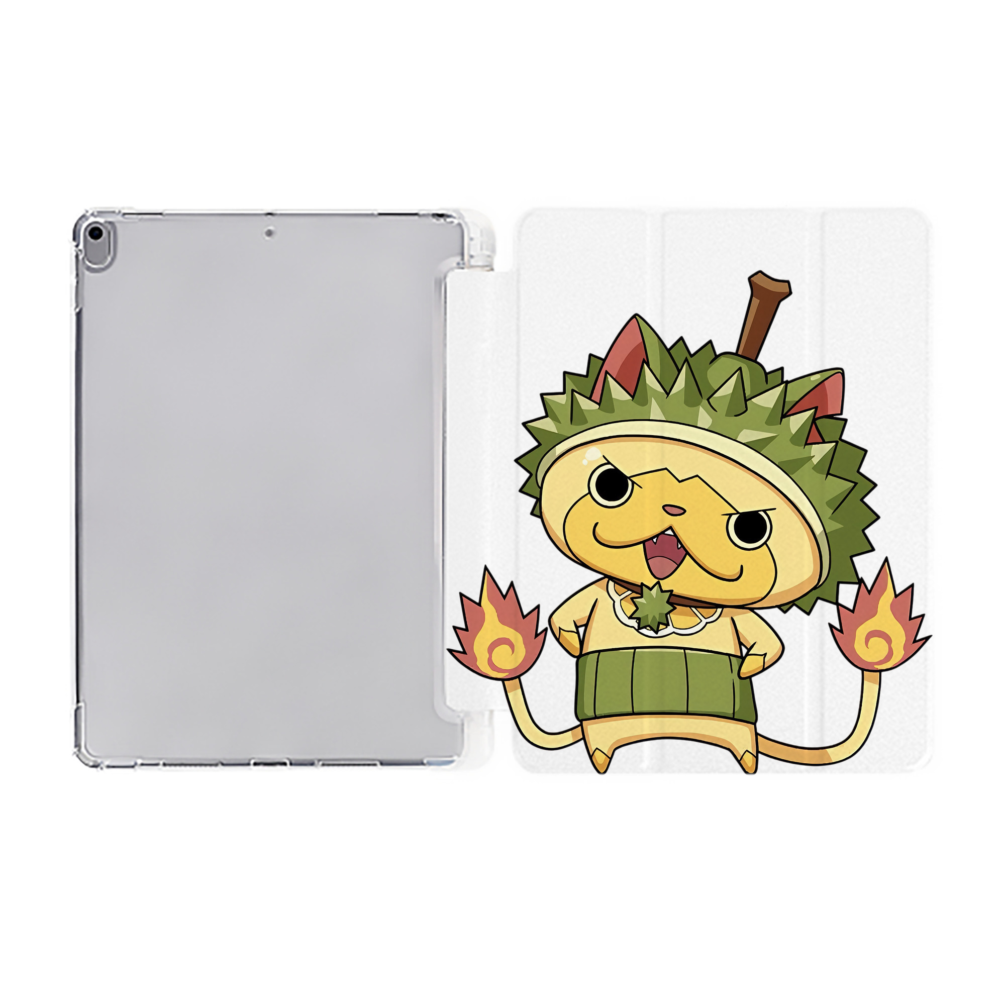 （画像用） 妖怪ウォッチ Yo-kai Watch IPad ケース ペン収納付き 三つ折りスタンド PUレザー×シリコン 対応機種9.5/10.5/10.9インチ